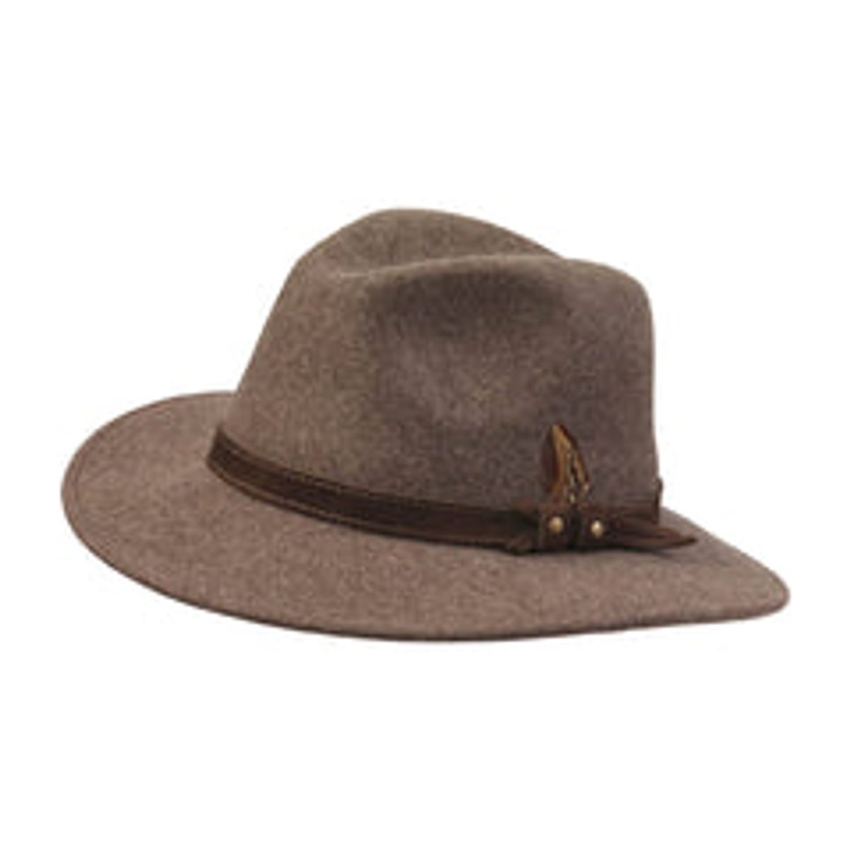 Laksen - Country Fedora Felt Hat - Brown