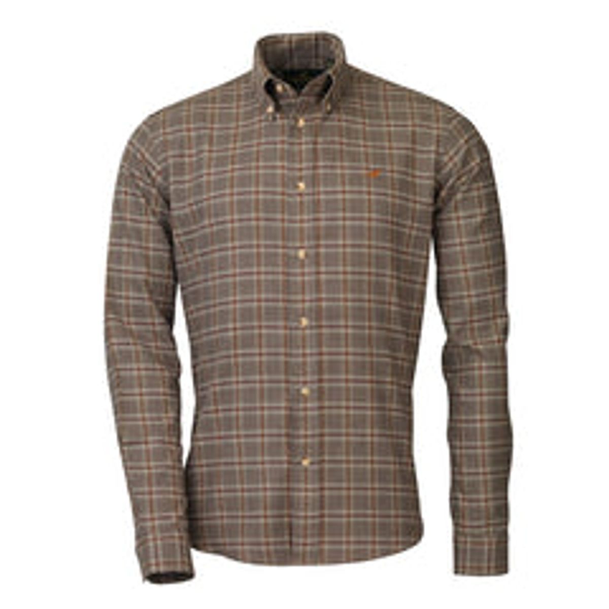 Laksen - Essex Cotton Wool Skjorte - Olive