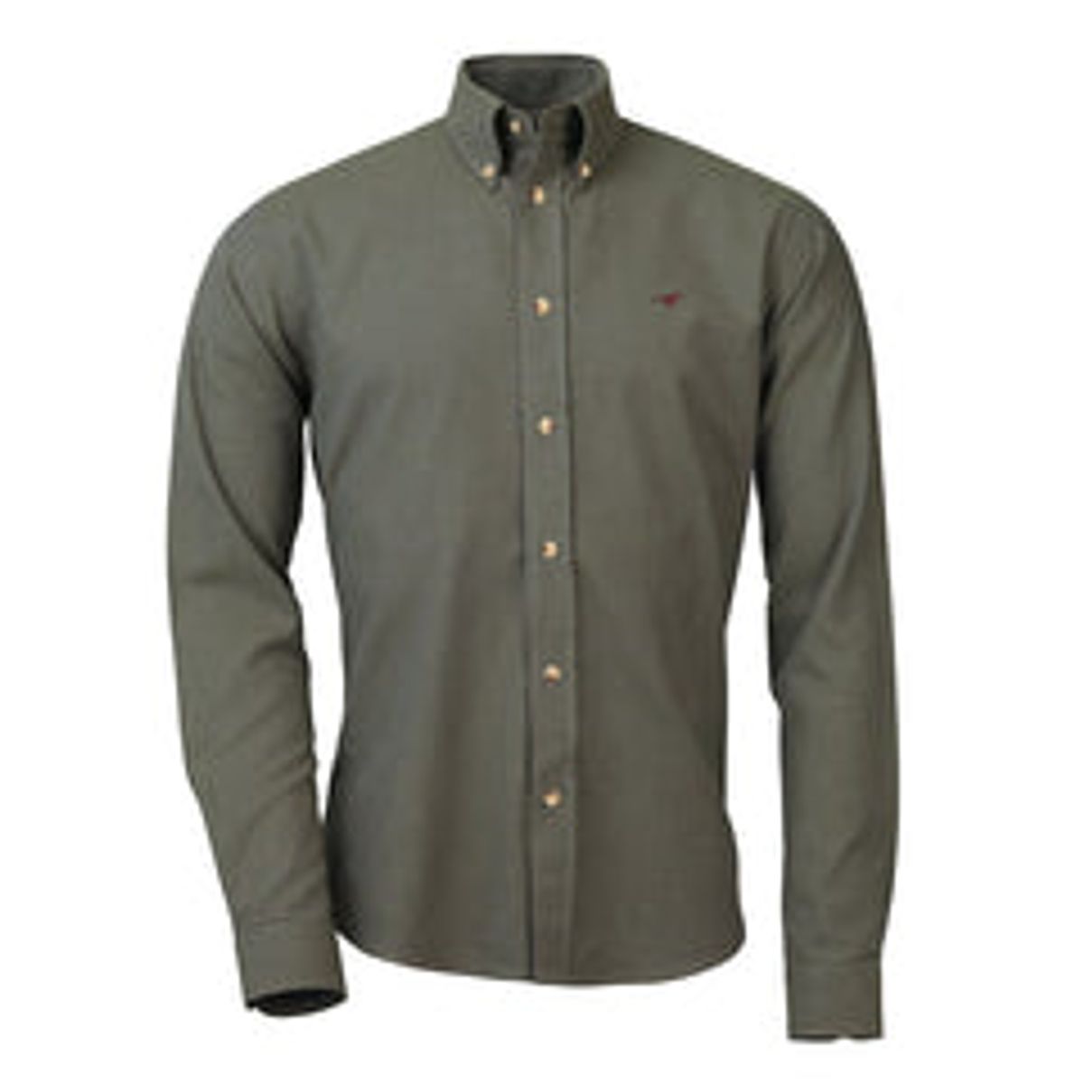 Laksen - Oliver 100% Brushed Cotton Skjorte - Olive