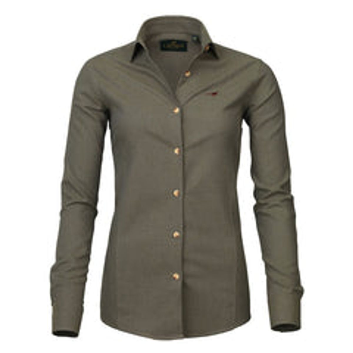 Laksen - Olivia Brushed Cotton Skjorte - Olive