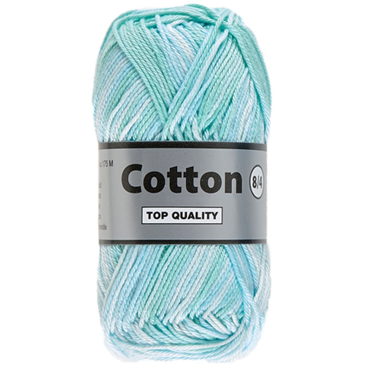 Lammy cotton 8/4, multifarvet, lyseblå farver, 50 g, nr. 628