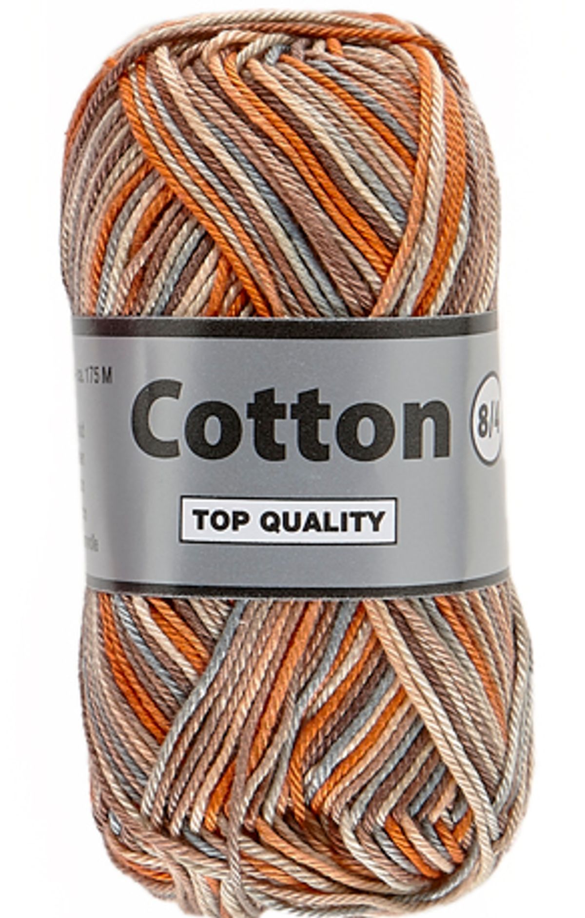 Lammy cotton 8/4, multifarvet, orange og brune farver, 50 g, nr. 632