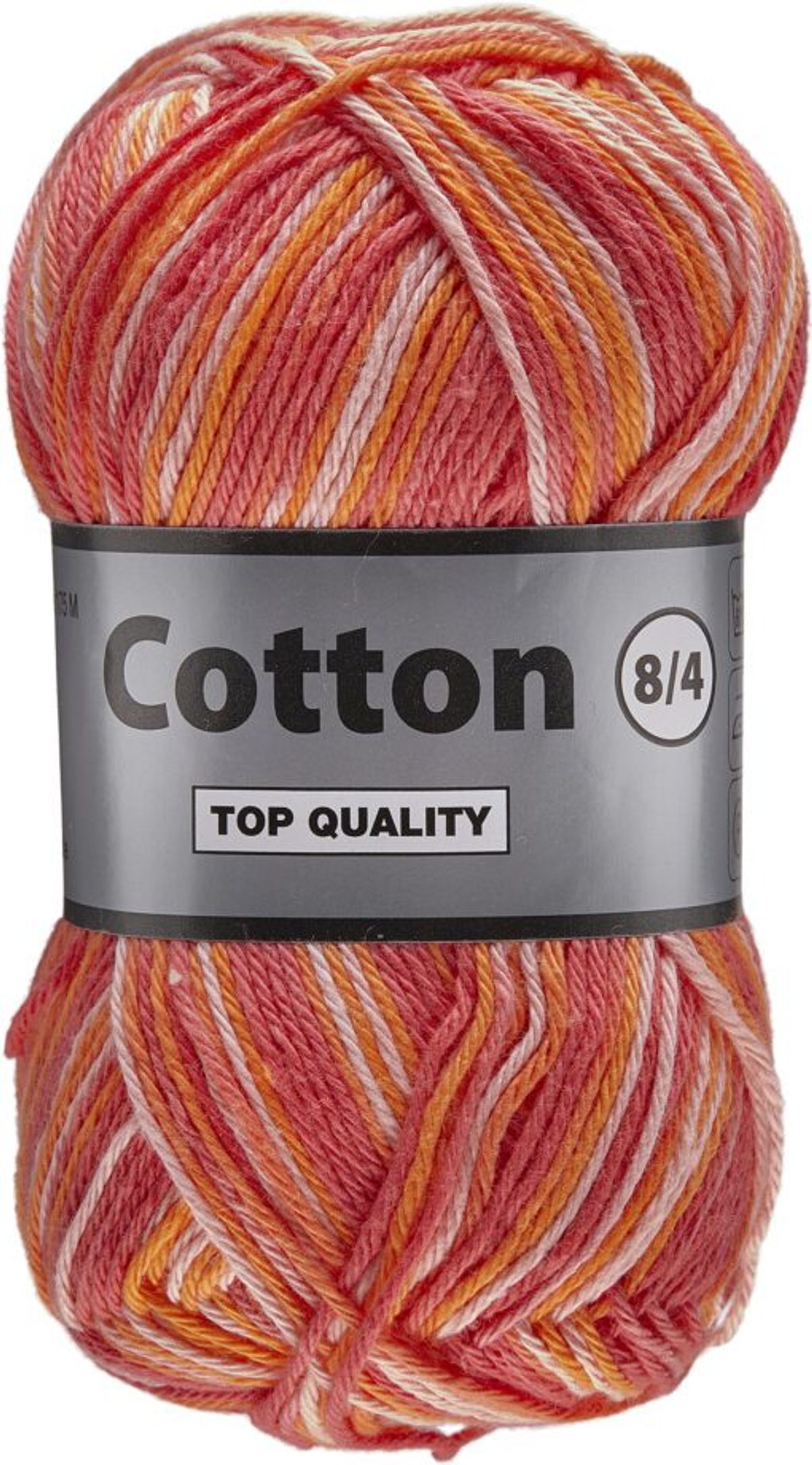 Lammy cotton 8/4, multifarvet, røde og orange farver, 50 g, nr. 629