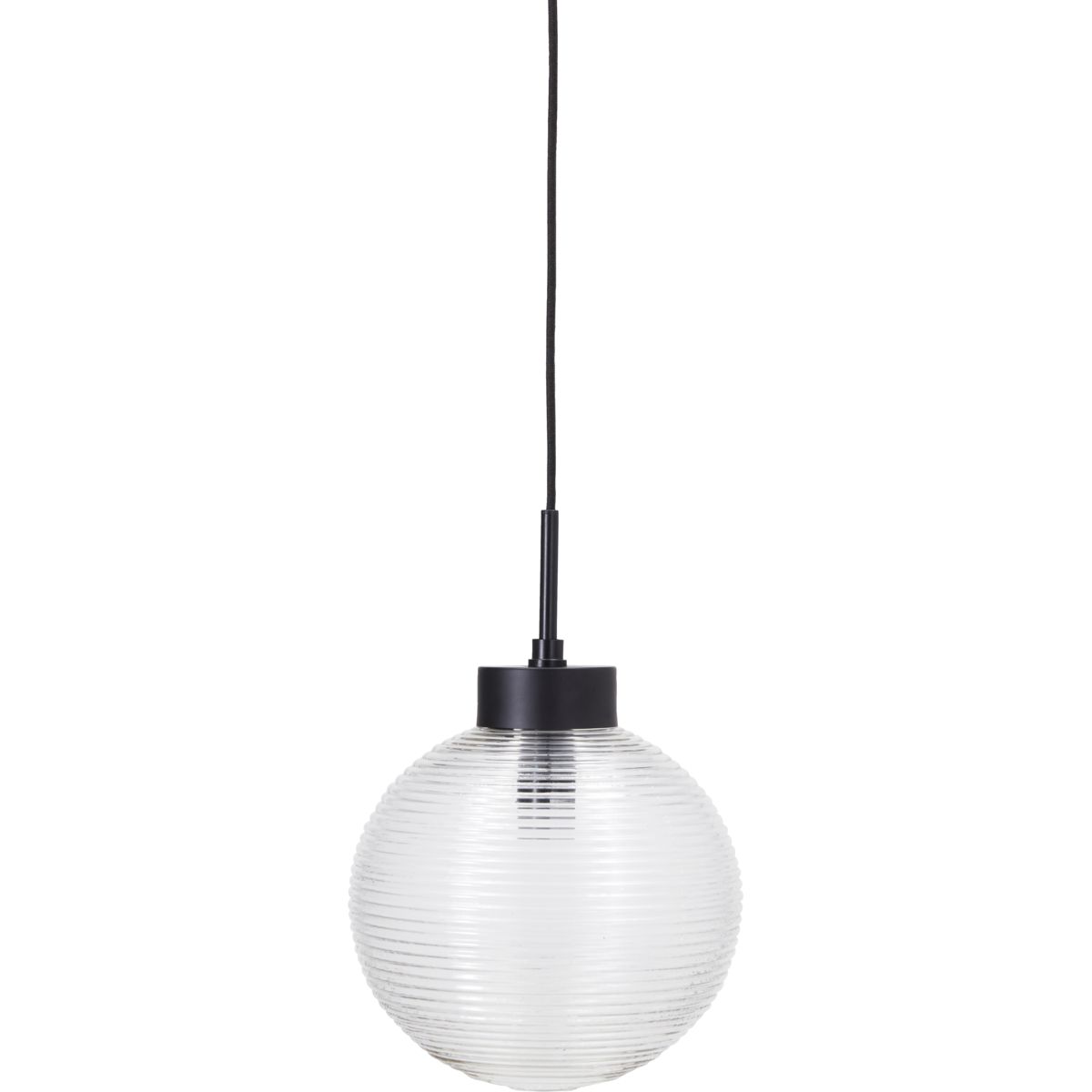 Lamp, HDGaia, Clear - Clear / Glass , Iron , Fabric Cable / h: 39 cm, dia: 25 cm