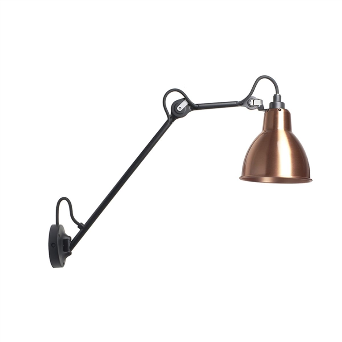 Lampe Gras No 122 væglampe, sort/kobber