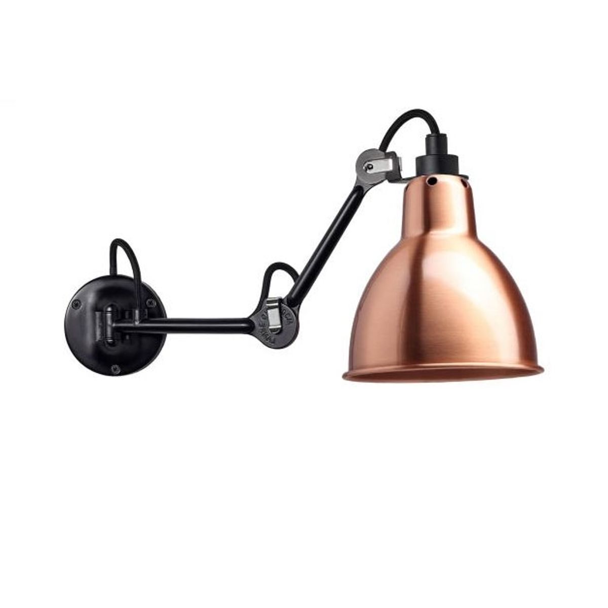 Lampe Gras No. 204 væglampe, sort/kobber