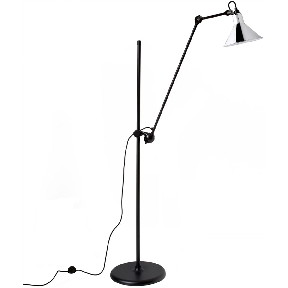 Lampe Gras No 215 gulvlampe, sort/krom