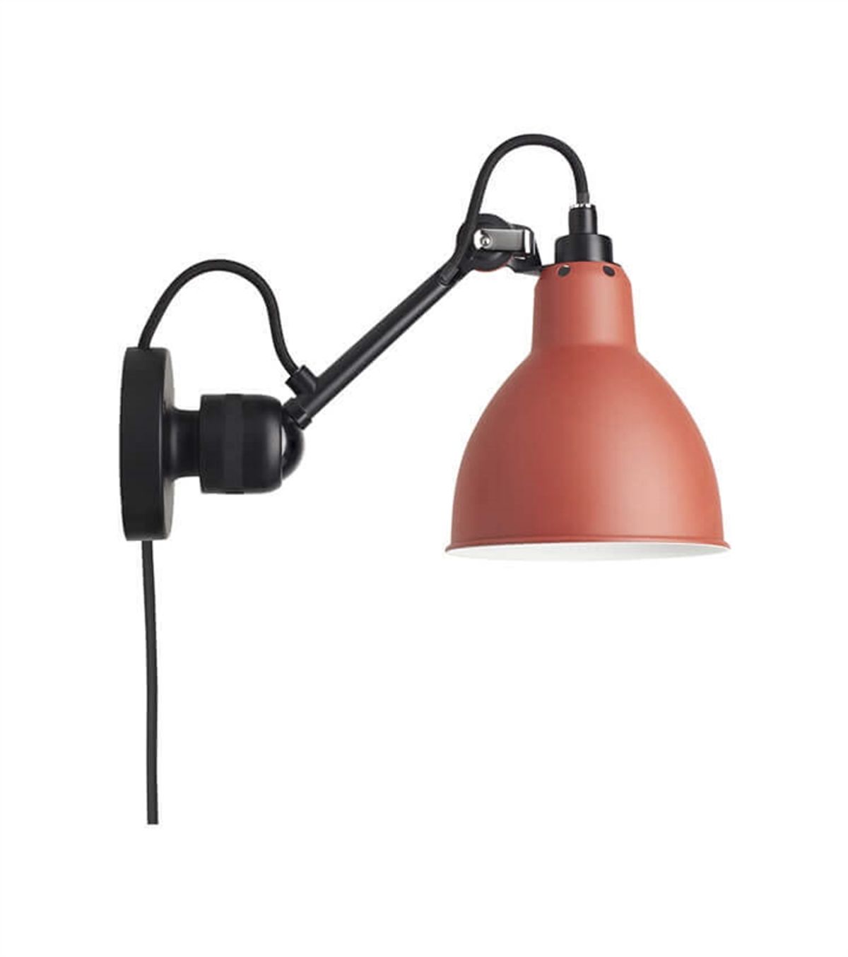 Lampe Gras No 304CA væglampe, sort/rød