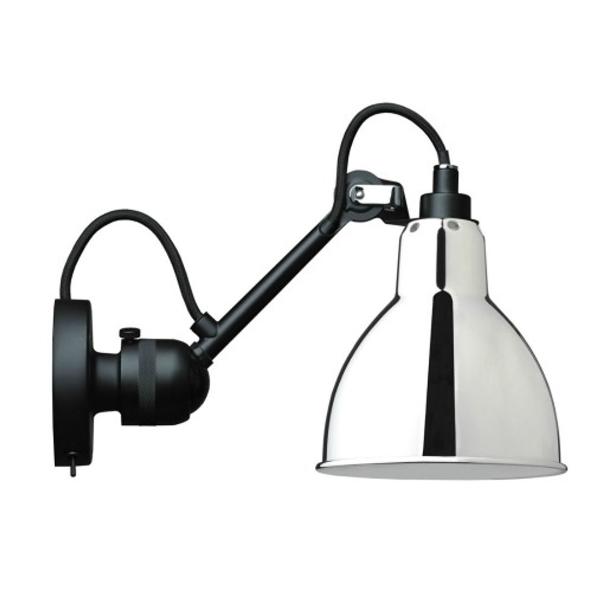 Lampe Gras No 304SW væglampe, sort/krom