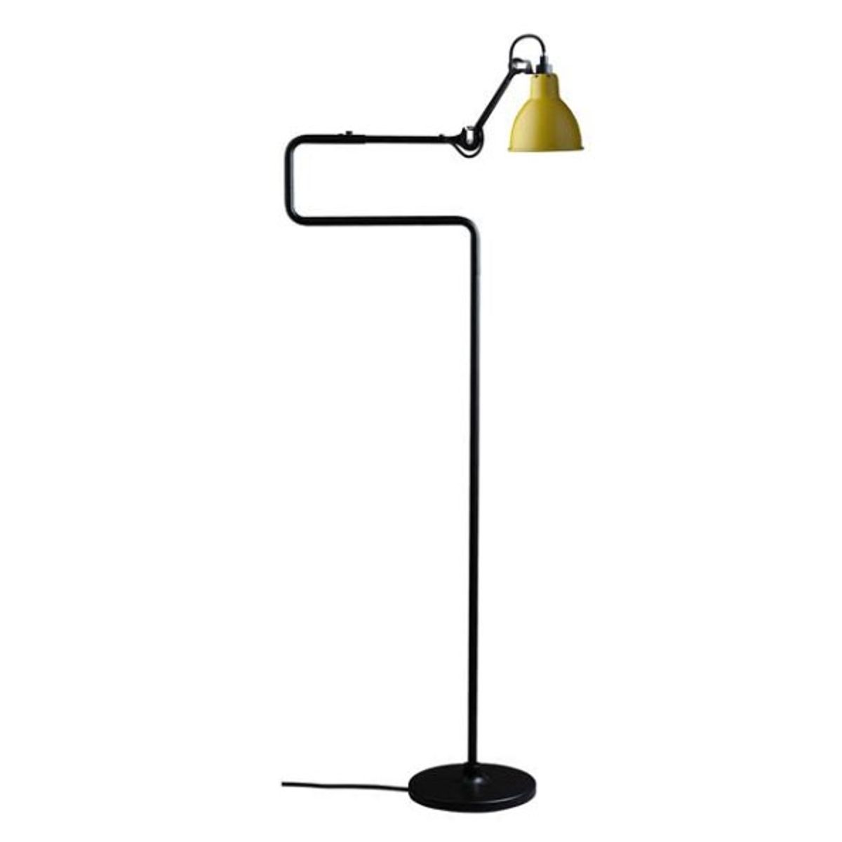 Lampe Gras No 411 gulvlampe, sort/gul