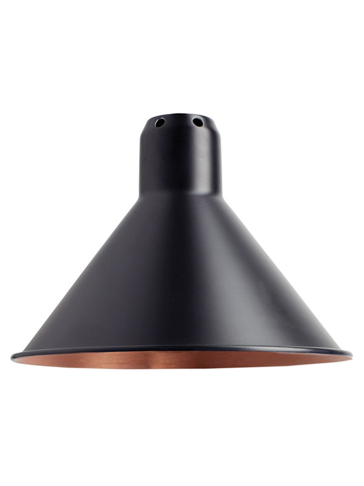 Lampeskærme fra Lampe Gras (Sort/kobber inderside, Conic shade/skærm - Large - Ø260mm)