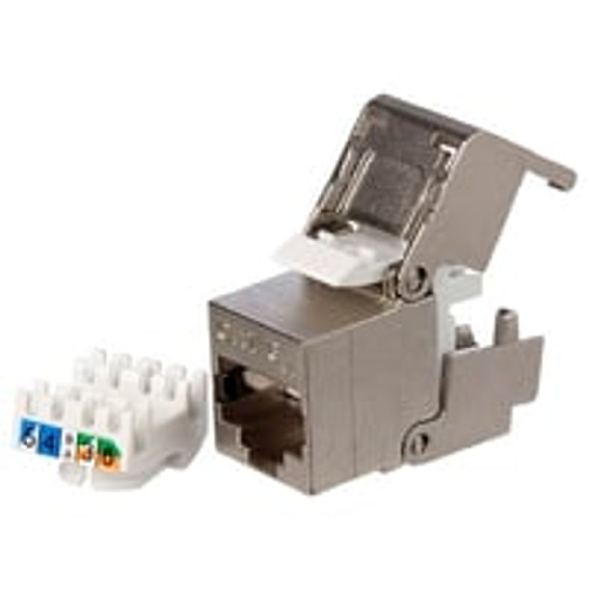 Lan-Com - Keystone RJ45 konnektor, cat 6 FTP, krom