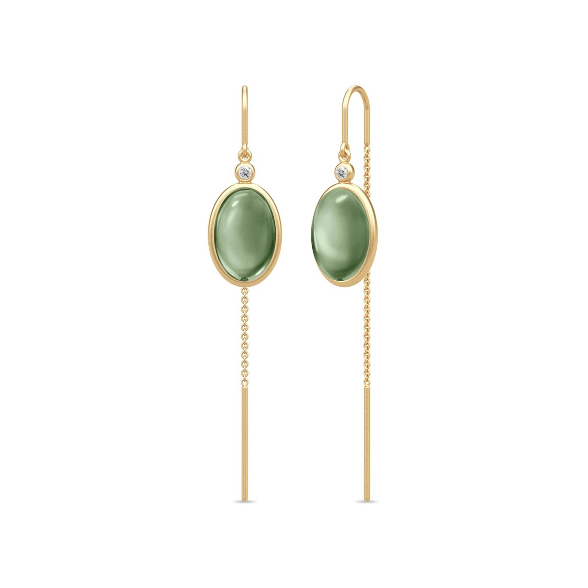 Lana Chain Earrings Green Spinel