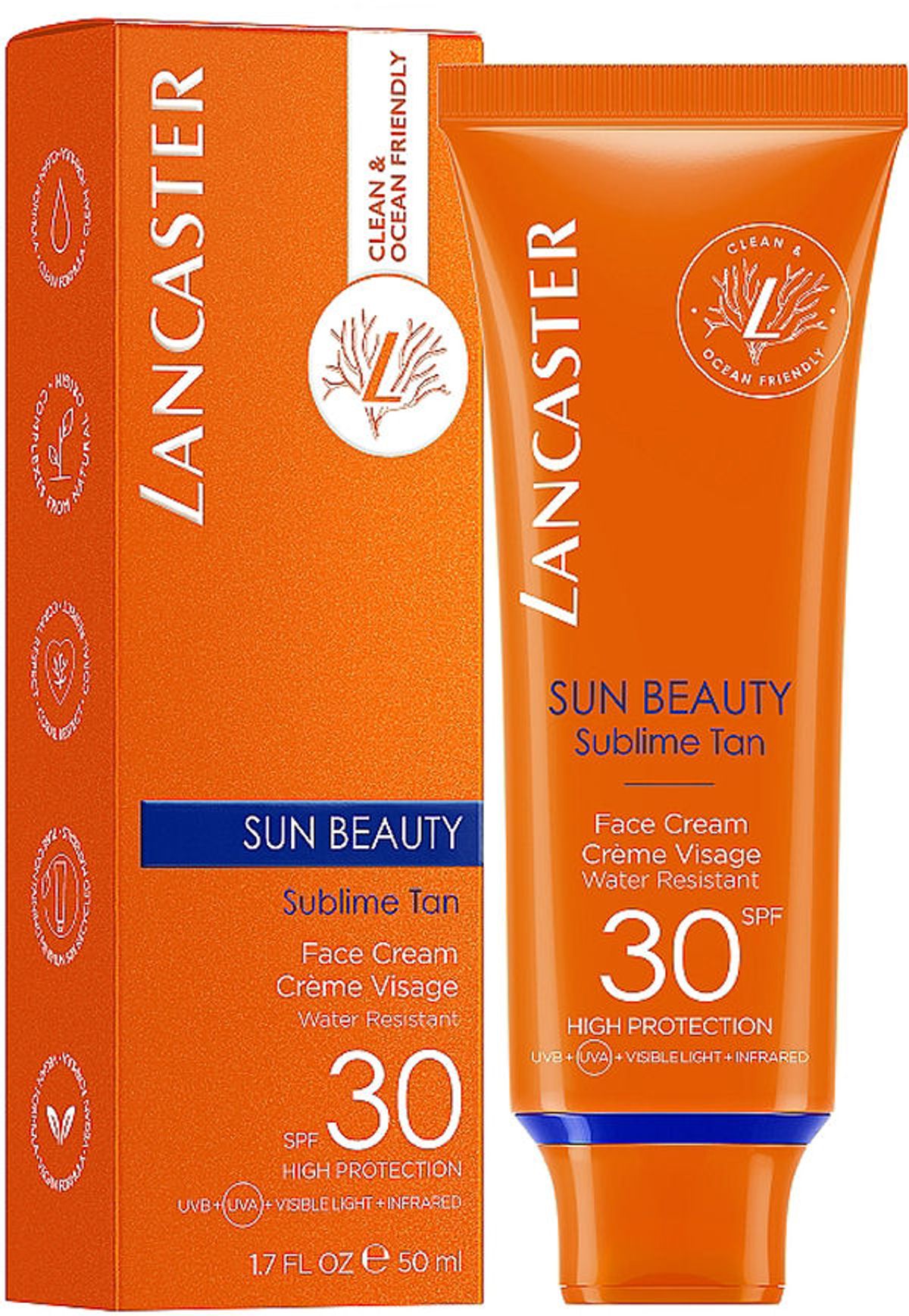 Lancaster sun beauty sublime tan face cream SPF30 high protection 50ml