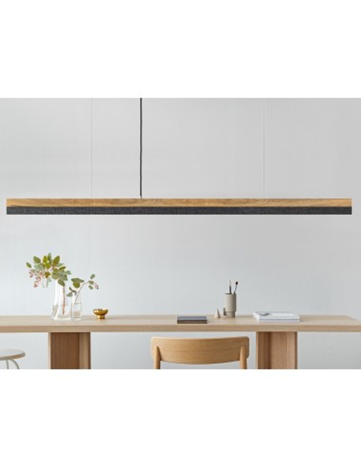 Langbordspendel i egetræ og træ 182 cm 25W LED - Egetræ/Brændt træ