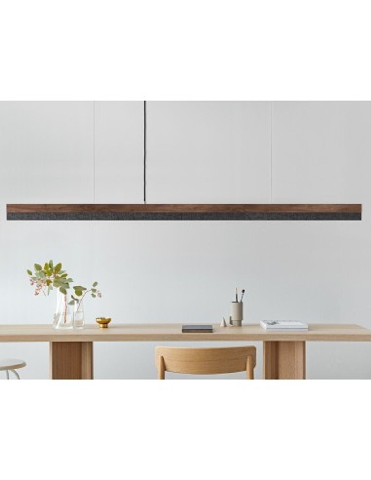 Langbordspendel i nøddetræ og træ 182 cm 25W LED - Nøddetræ/Brændt træ