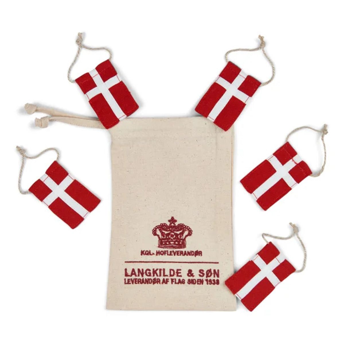 Langkilde & Søn - Pynteflag, 5 stk., DK flag