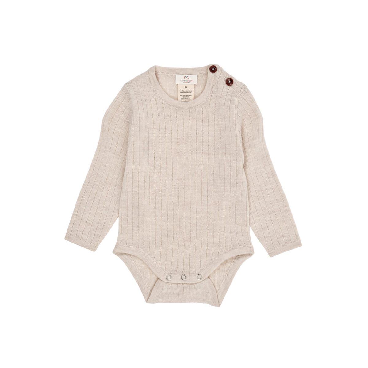 Langærmet rib body - LYS SAND - 62