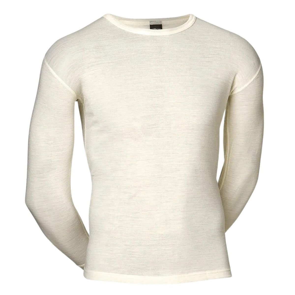 Langærmet t-shirt i 100% merino uld til mænd, JBS, hvid, str. XL