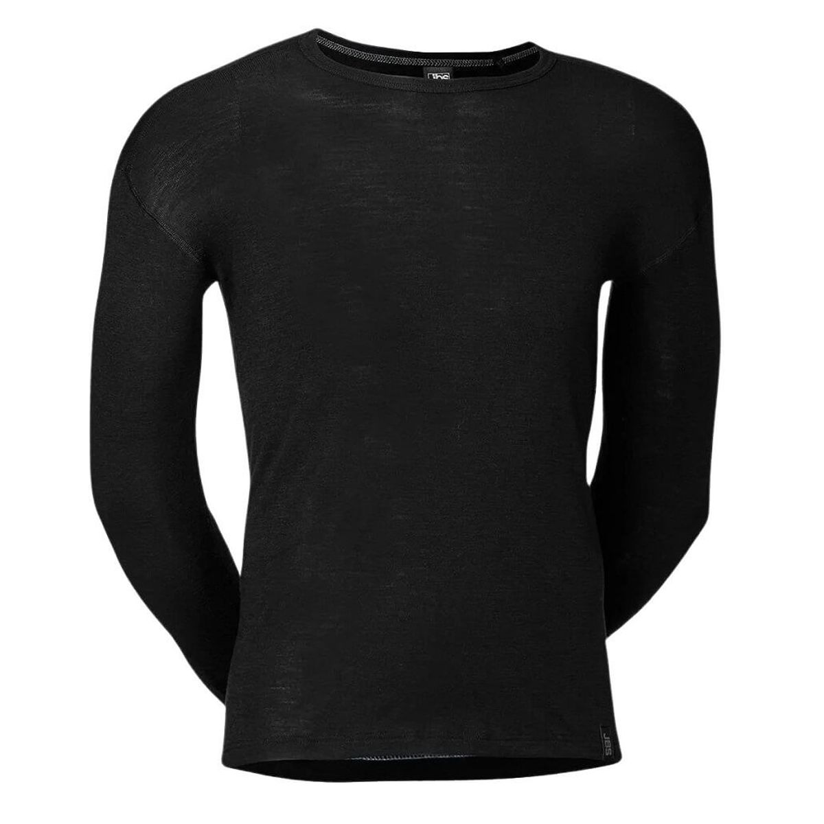 Langærmet t-shirt i 100% merino uld til mænd, JBS, sort, str. 2XL