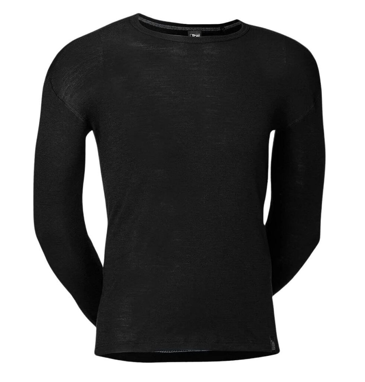 Langærmet t-shirt i 100% merino uld til mænd, JBS, sort, str. large