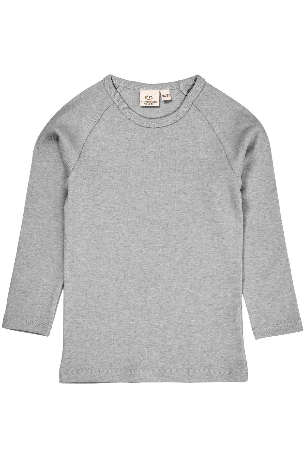 LANGÆRMET T-SHIRT I MELANGE - GREY MELANGE - GREY MELANGE / 110