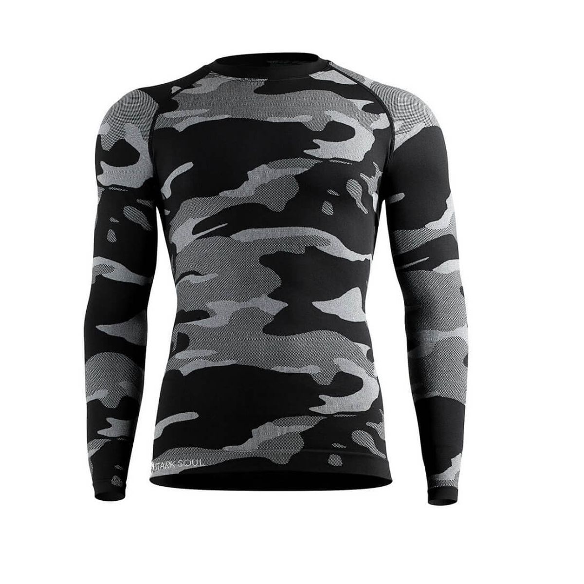 Langærmet termoundertrøje til mænd, camouflage grå, str. L/XL