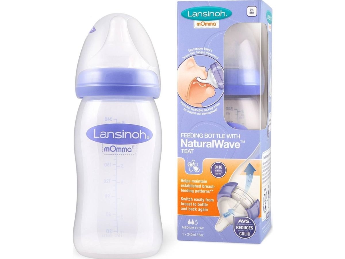 Lansinoh-Feeding Bottle 240Ml With Naturalwave Teat