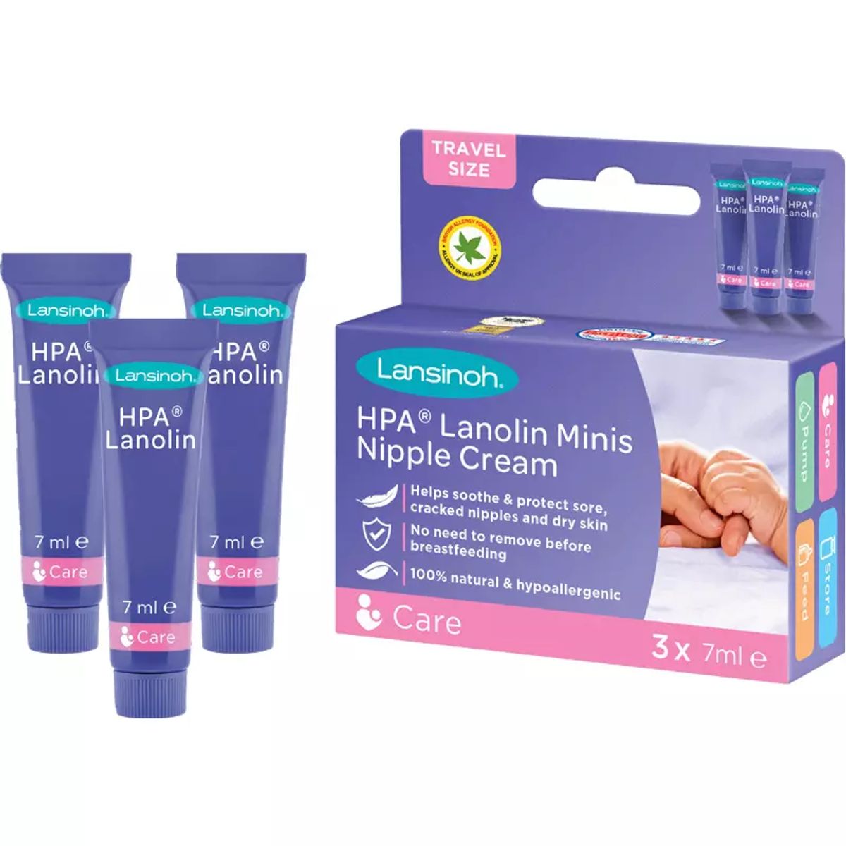 Lansinoh HPA Lanolin Minis Nipple Cream 3x7 ml