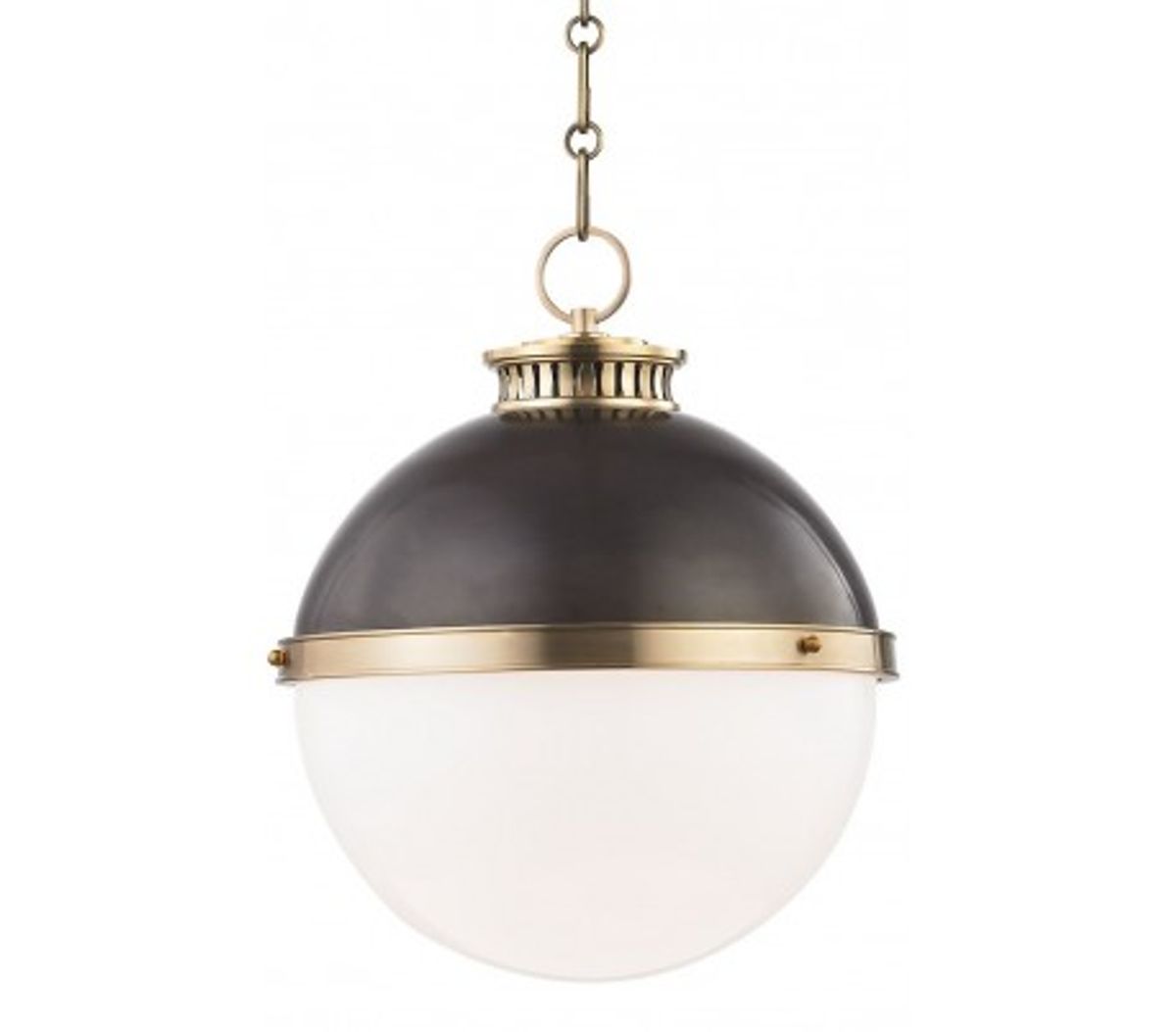 Latham Loftlampe i stål og glas Ø37,5 cm 1 x E27 - Aldret bronze/Opalhvid