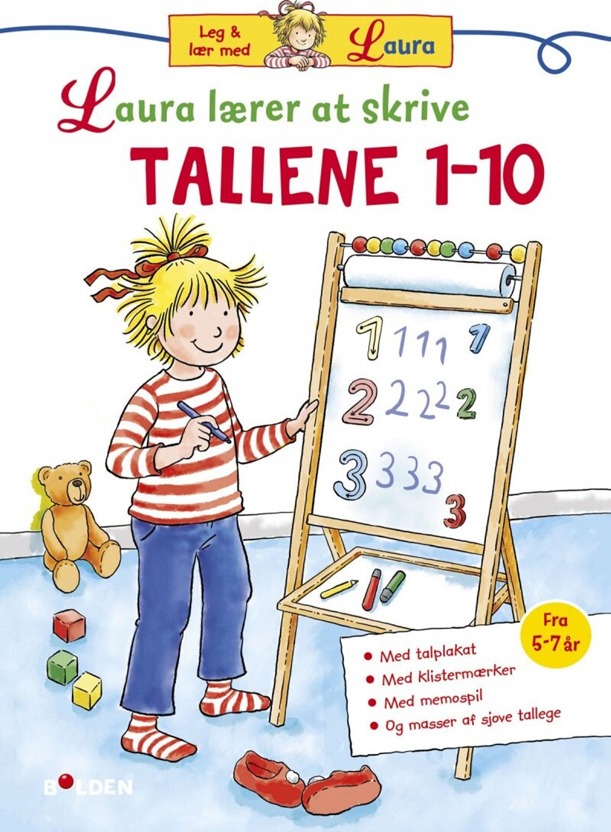 Laura Lærer At Skrive Tallene 1-10 - Klistermærker Og Plakat - Diverse - Bog