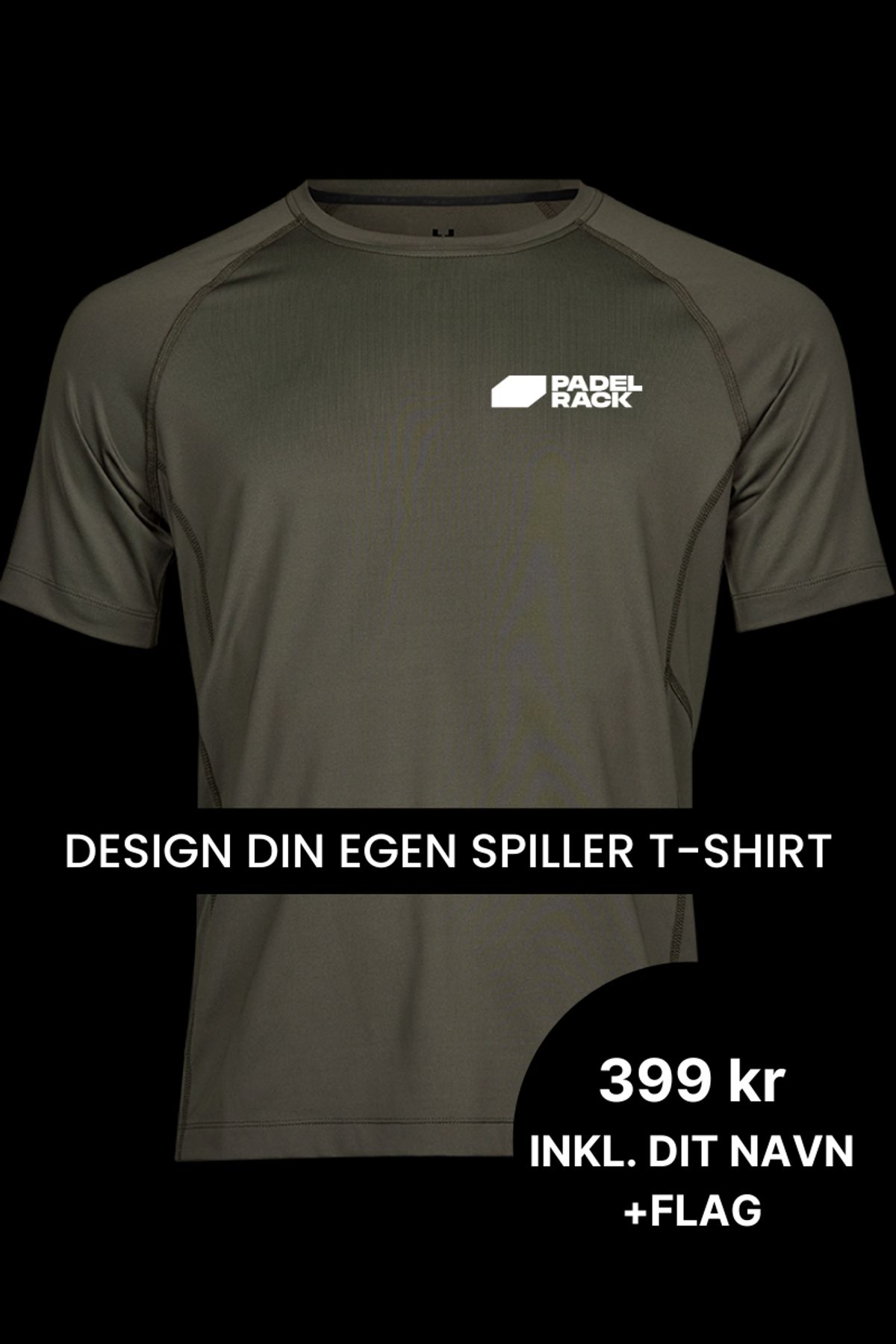 Lav din egen spiller t-shirt med navn og flag - Grøn - T-shirt