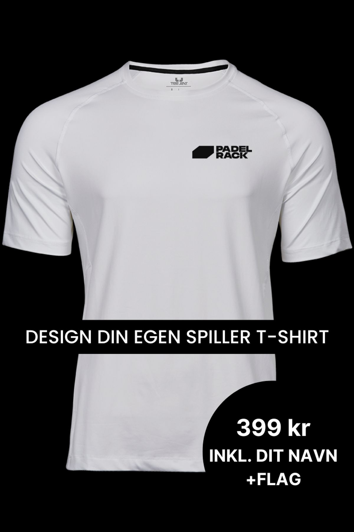 Lav din egen spiller t-shirt med navn og flag - Hvid - T-shirt