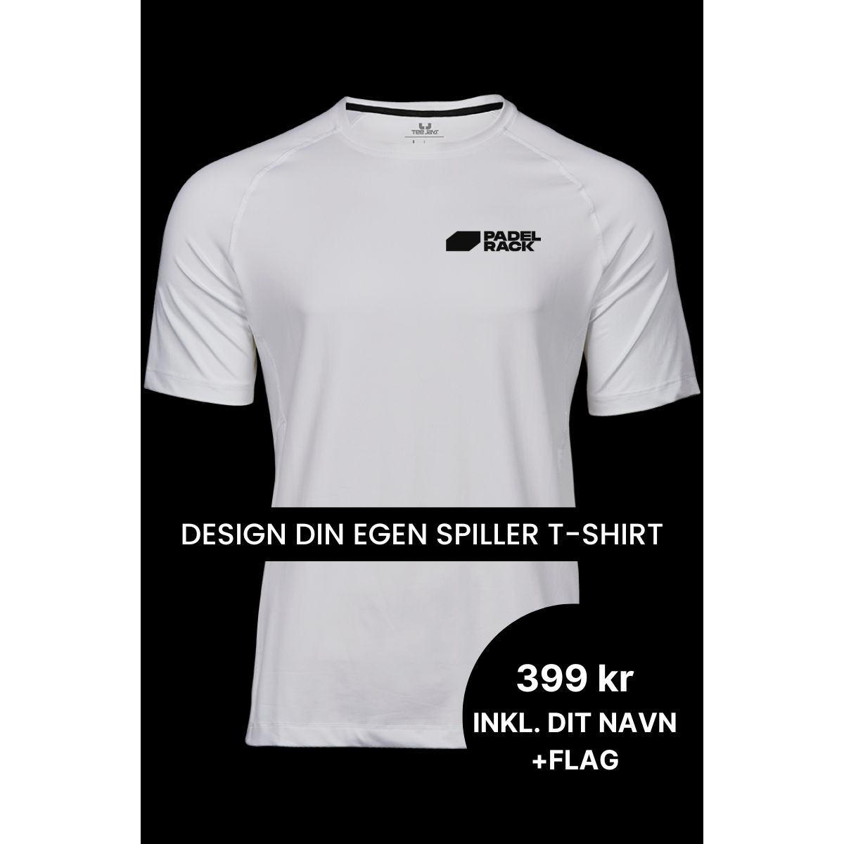 Lav din egen spiller t-shirt med navn og flag - Hvid - T-shirt