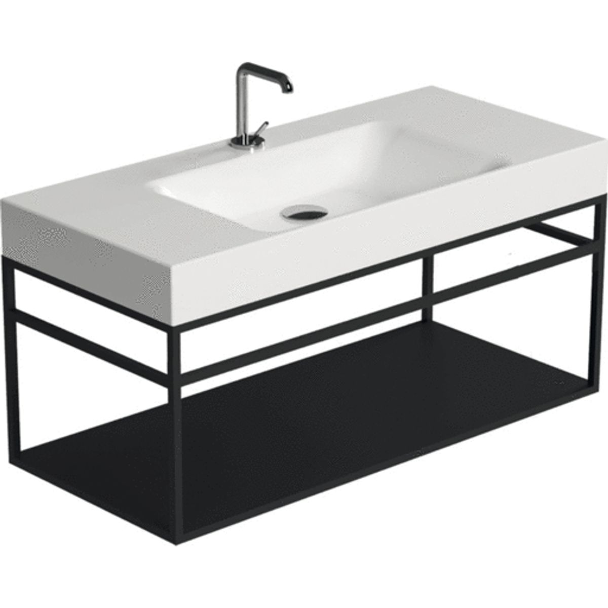 Lavabo Cento vægmodul, 100x44 cm, mat sort