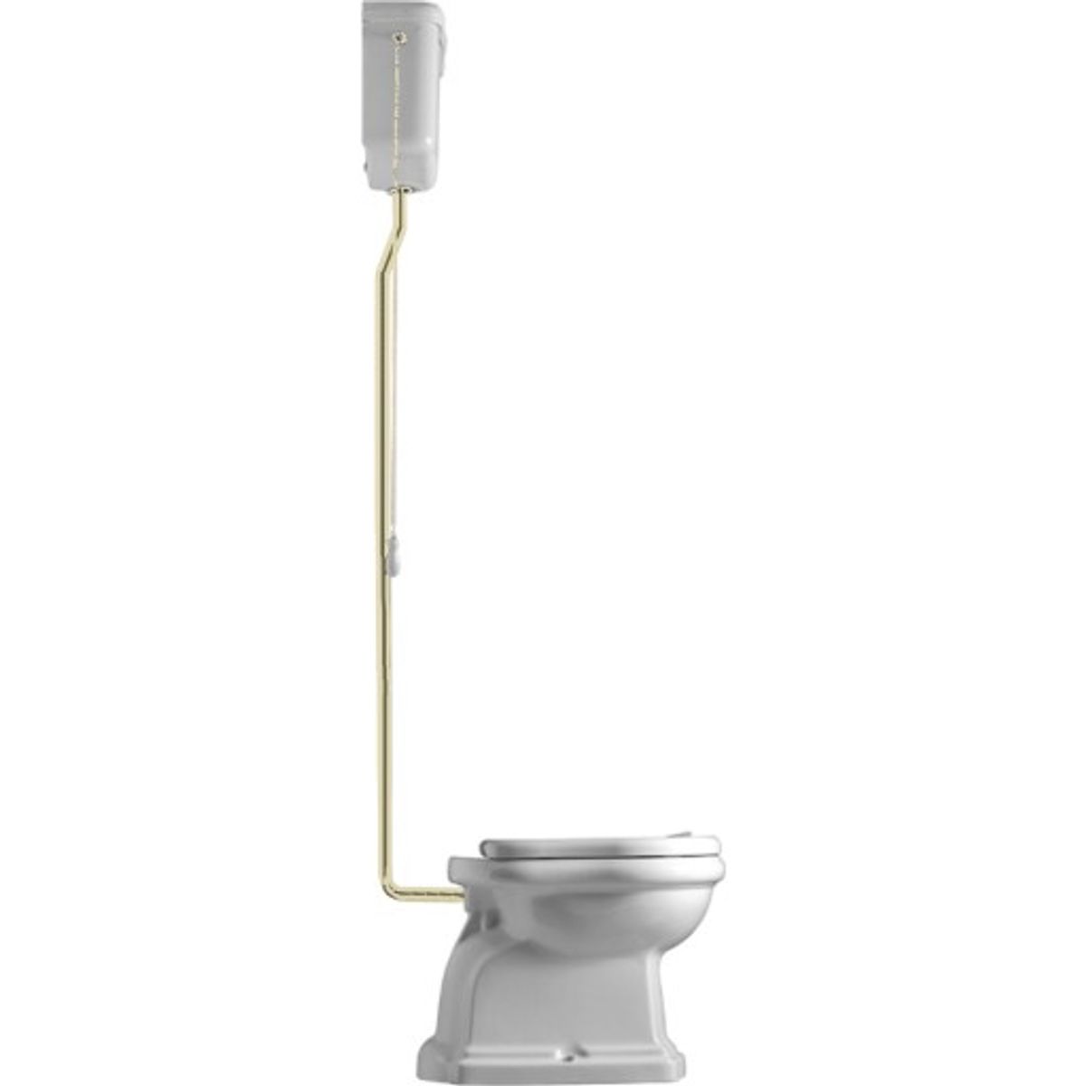 Lavabo Retro High toilet, hvid/messing