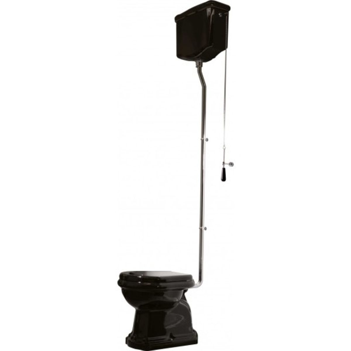 Lavabo Retro High toilet, sort/krom