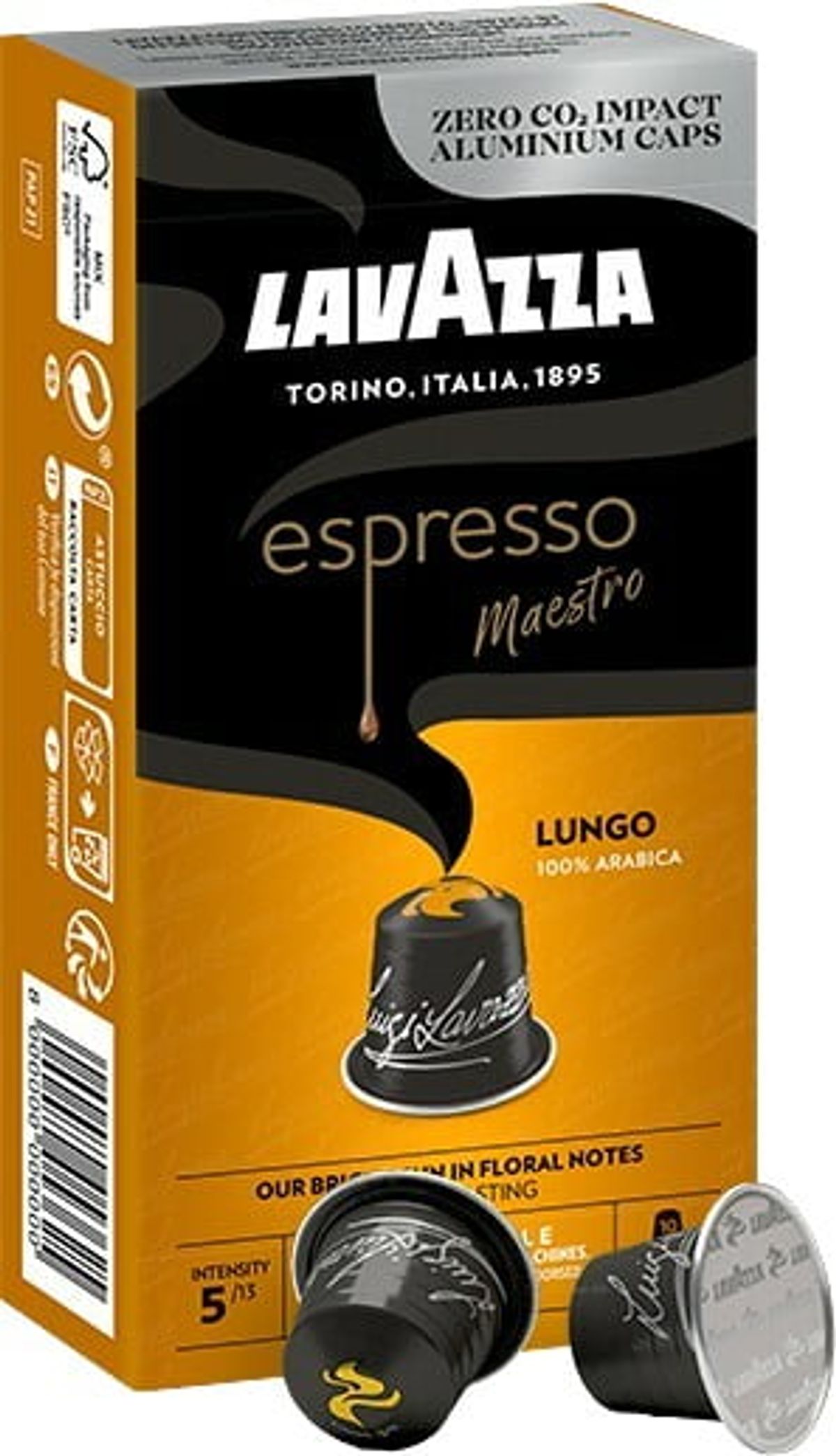 Lavazza - Maestro Lungo (10 stk) - Kapsler til Nespresso