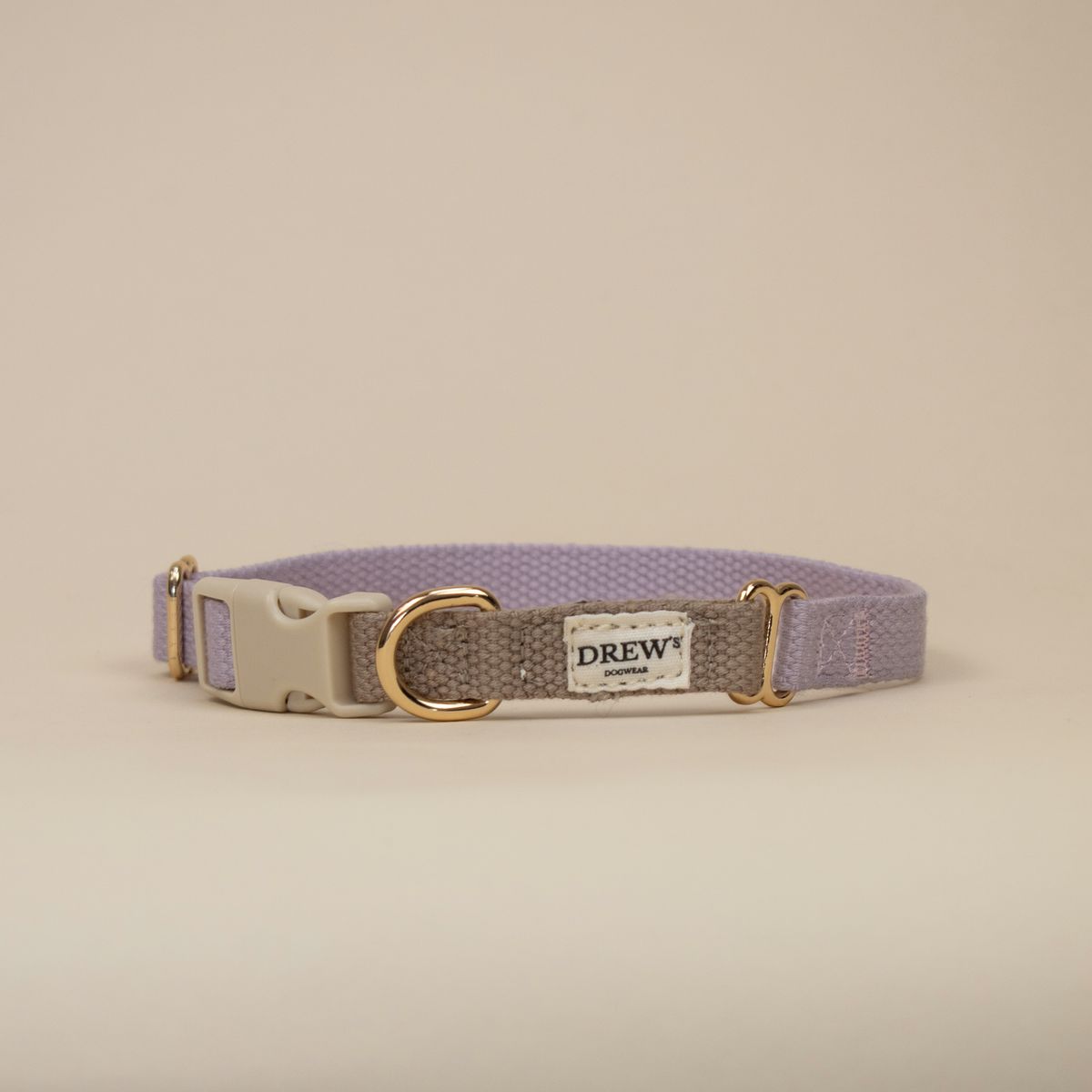 Lavender / Blødt & justerbart halsbånd (beige/lilla) - L / Beige/lilla