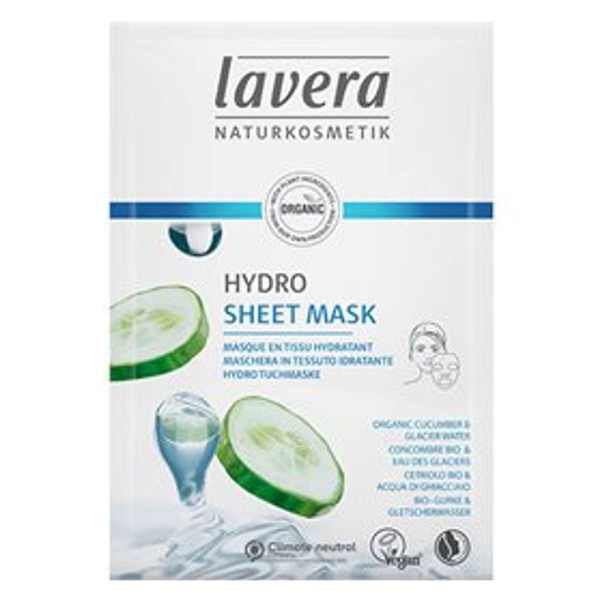 Lavera Sheet Mask Hydrating m. Agurk &bull; 1stk.