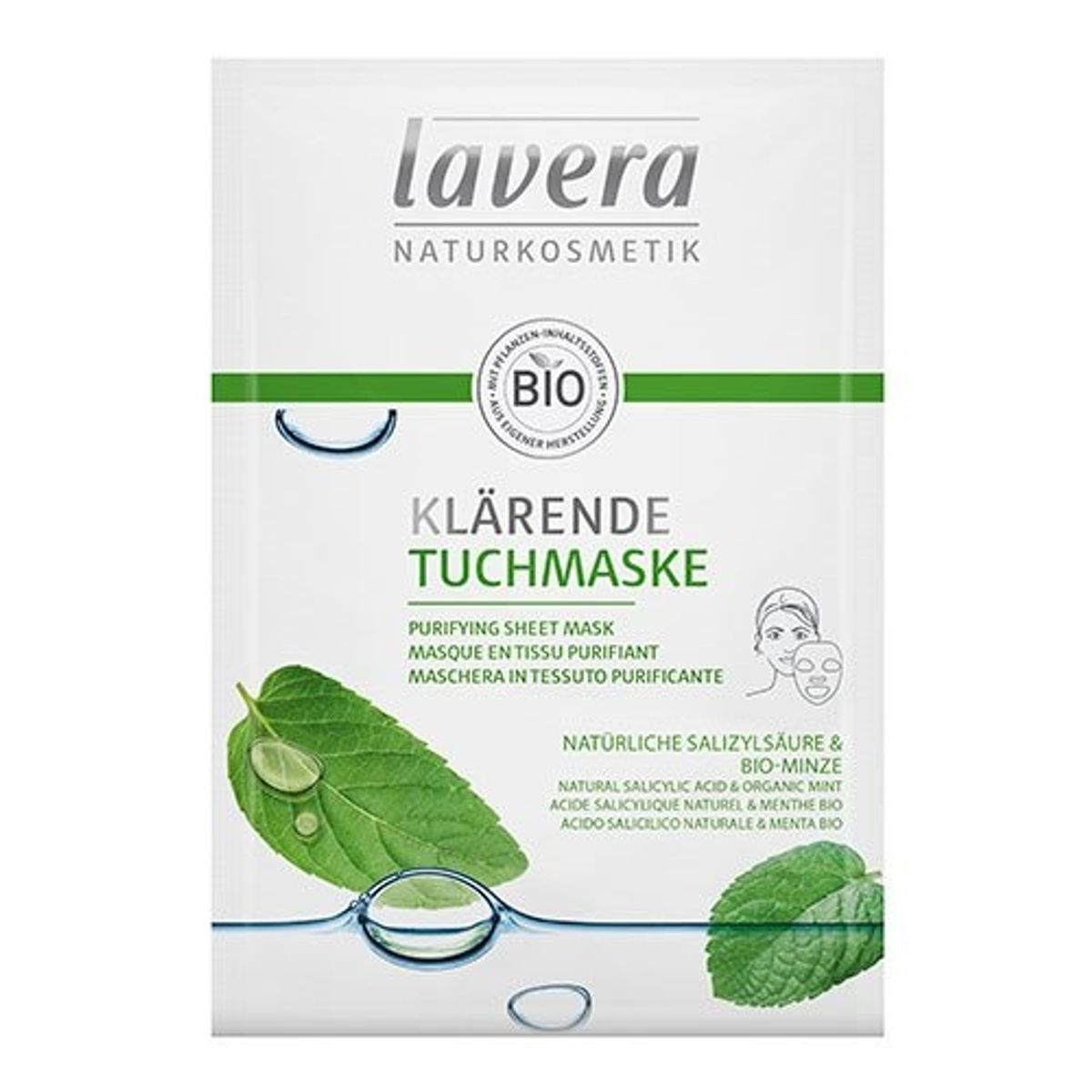 Lavera Sheet Mask Purifying m. mint - 1 stk