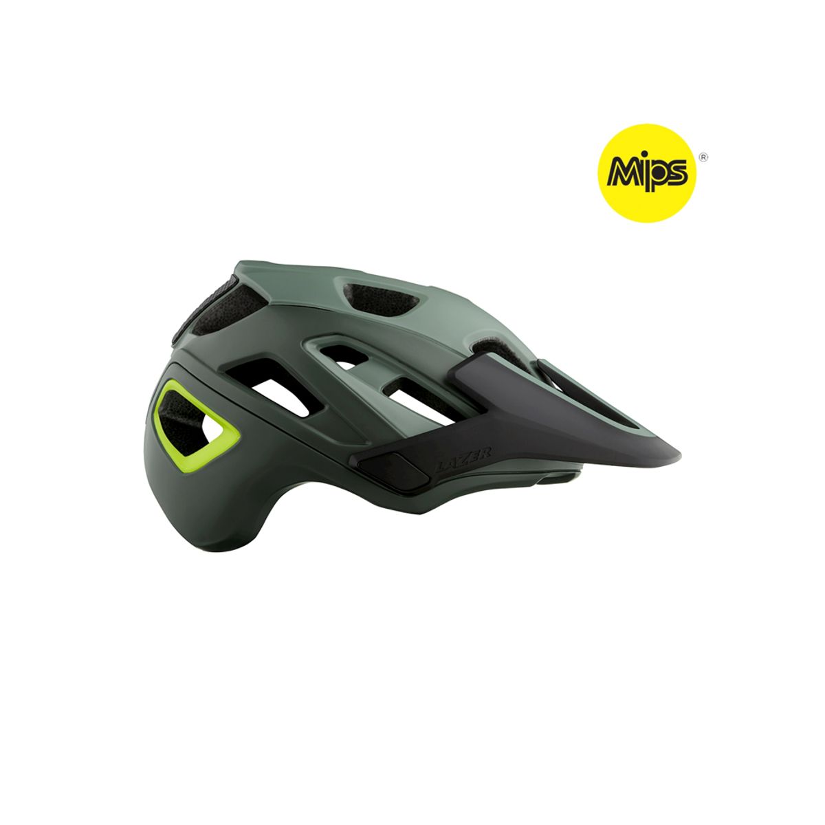 Lazer Jackal MIPS - Cykelhjelm MTB - Str. 55-59 cm - Mat mørkegrøn