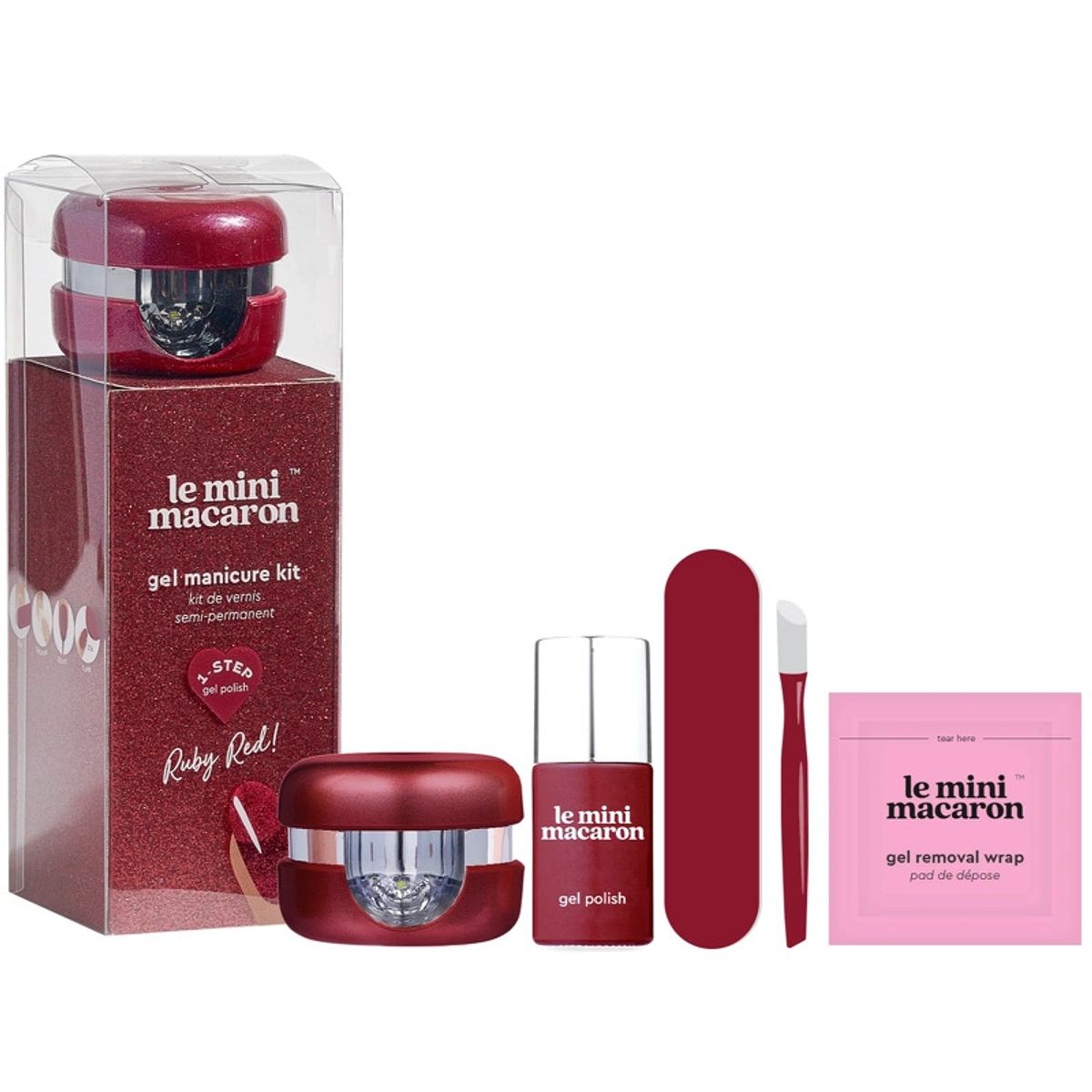 Le Mini Macaron Gel Manicure Kit - Ruby Red