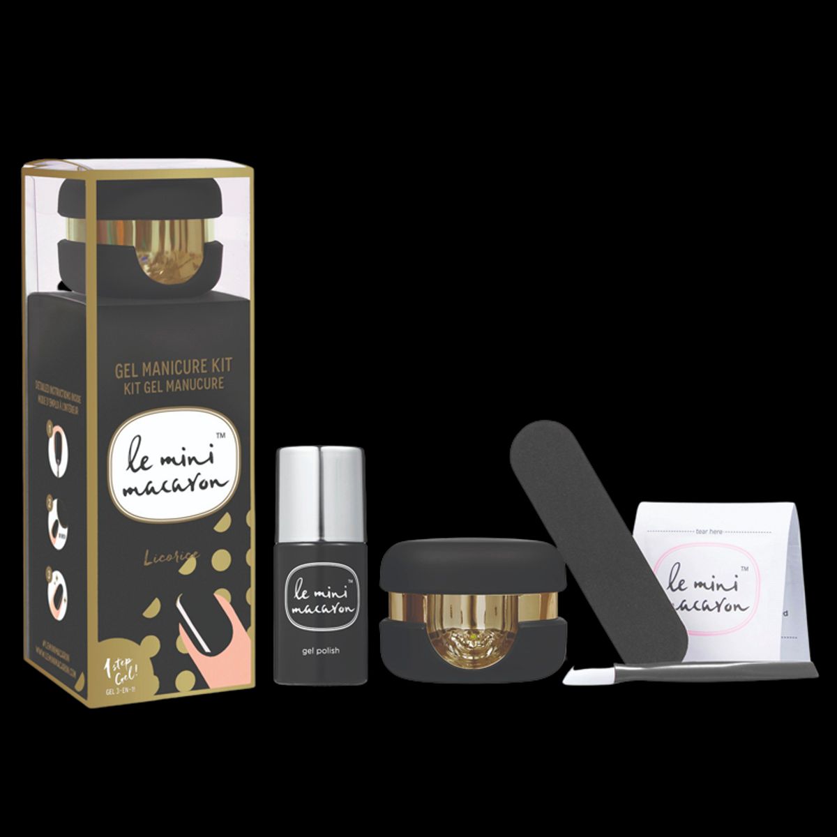 Le Mini Macaron Manicure Kit Licorice (1 stk.)