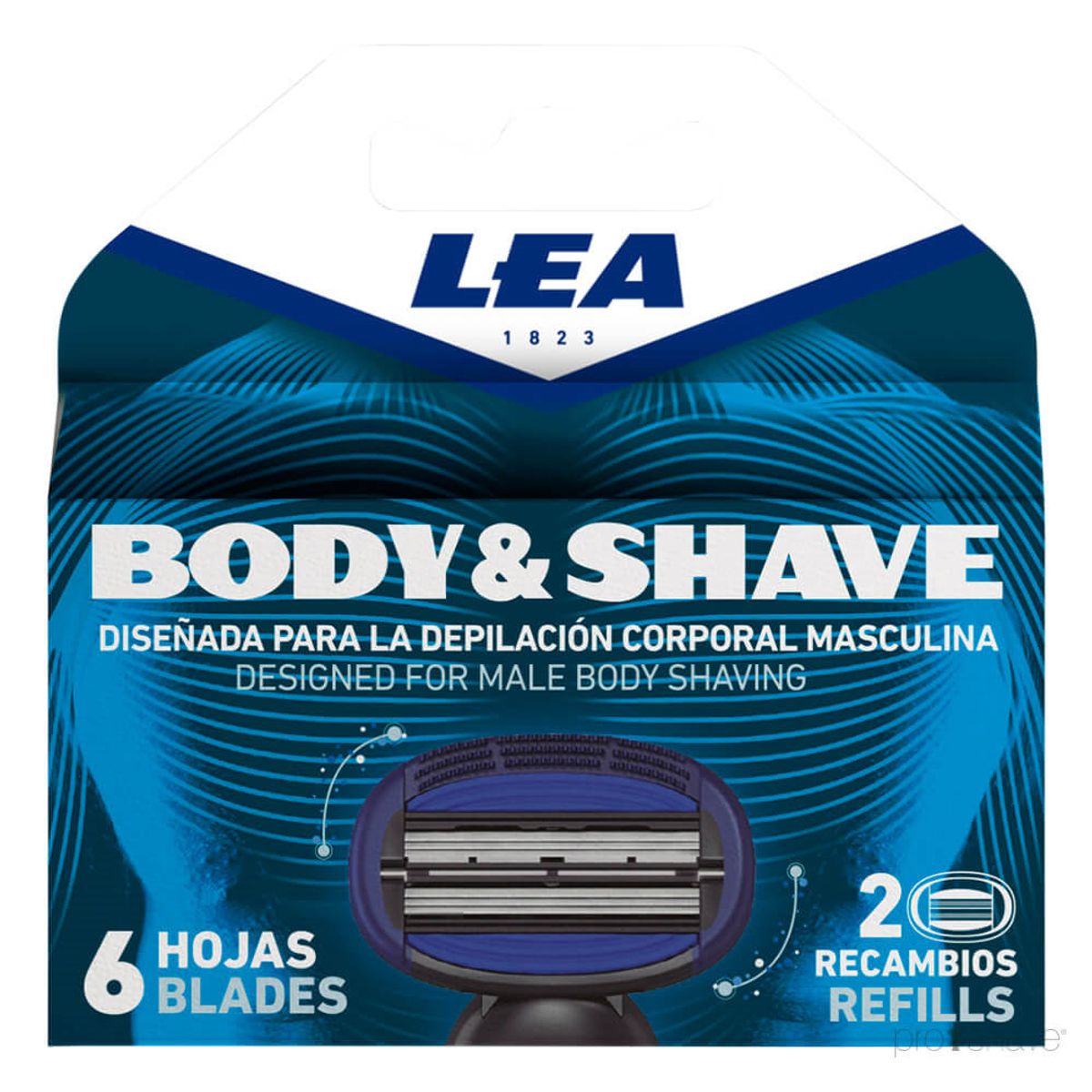 LEA Body & Shave, Cartridge med 2 refill barberblade (3+3 klinger)