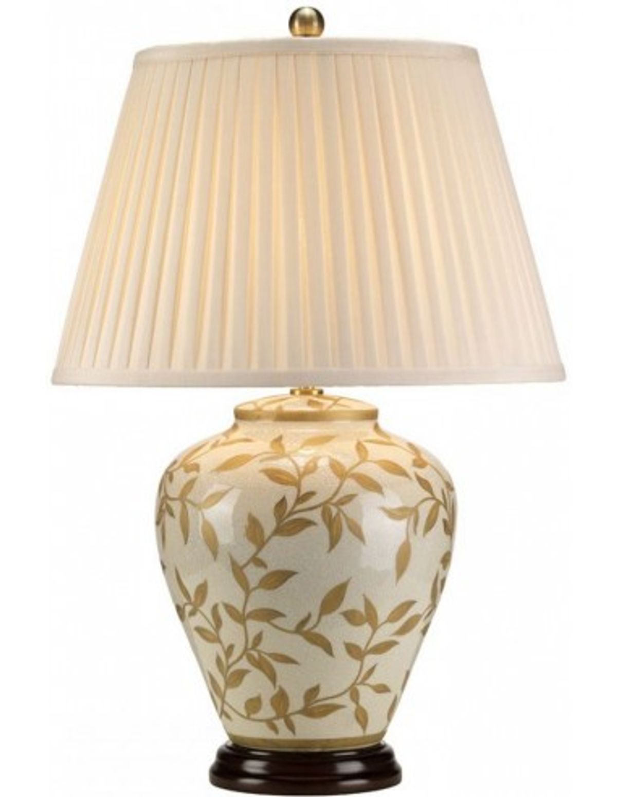 Leaves Bordlampe i porcelæn og polyester H62 cm 1 x E27 - Krakeleret guld/Creme