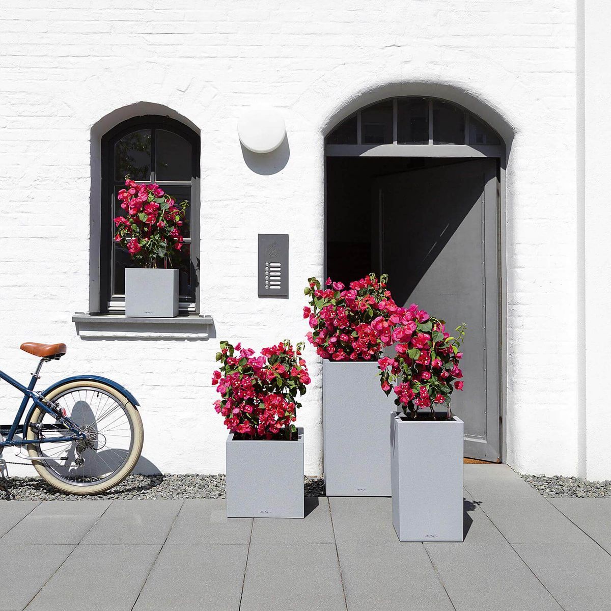 Lechuza Canto Stone High 30 udendørs krukke til blomster med selvvandingssystem Stone gray