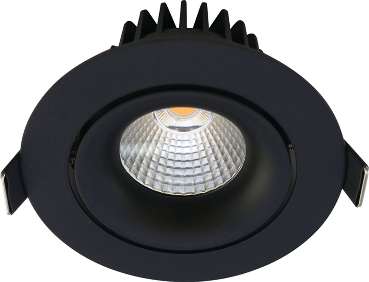 LED downlight Tilt, indbygning, sort