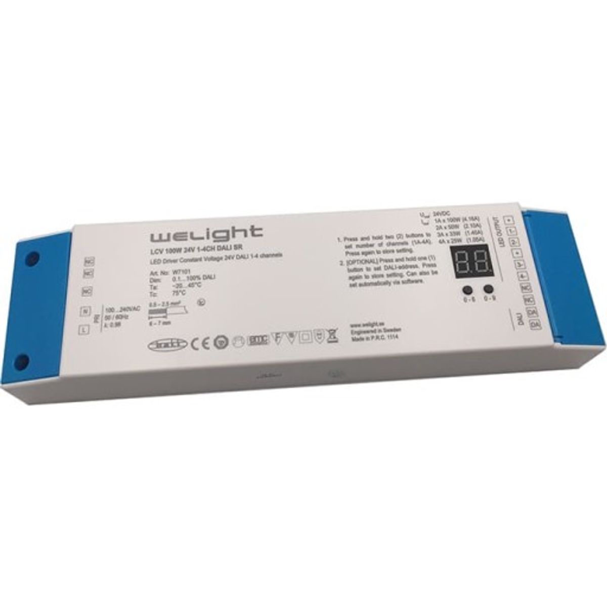 LED Driver LCV DALI-2 1-4K 100W 24VDC, konstant volt