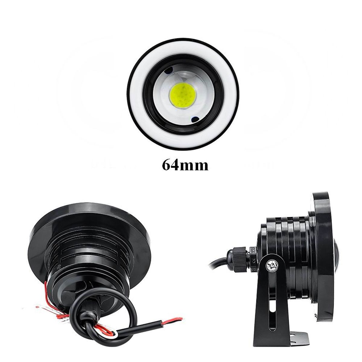 LED Eagle Eye projektør sæt med 2 stk. 12 volt - 10 watt - Dinled - Køretøjs projektører